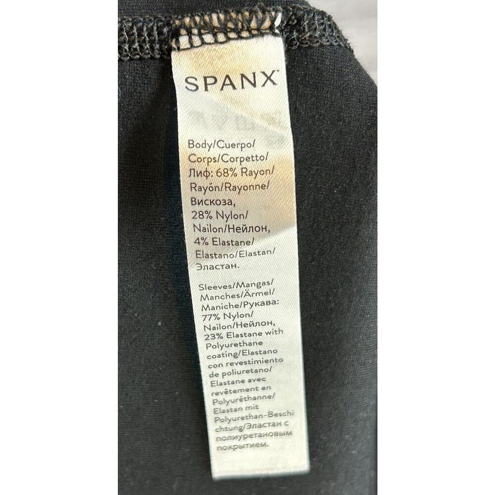 Spanx Tailored Jacket Womens Large Black Open Front Drape Blazer - Picture 7 of 7